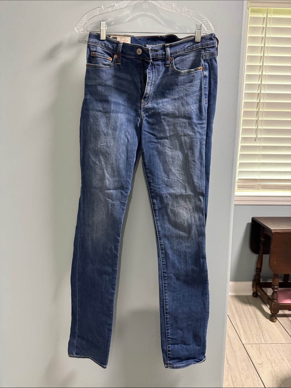 Classic mid-rise 30T Blue Straight-Leg Jeans